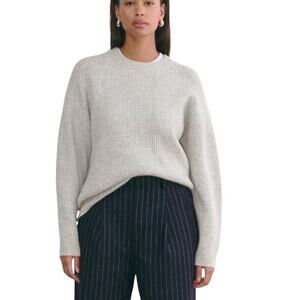 Everlane The Cocoon Crew Sweater in Wool Cashmere Light Gray size XS NWT